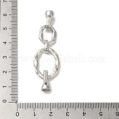 Rack Plating Brass Micro Pave Clear Cubic Zirconia Fold Over Clasps&nbsp;KK-A222-10P
