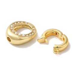 Oval Rack Plating Brass Fold Over Clasps&nbsp;KK-A225-03B-G