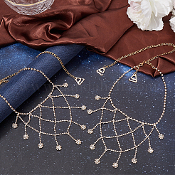 2Pcs Iron Rhinestone Sexy Shoulder Bra Body Chain&nbsp;FIND-GF0006-74B