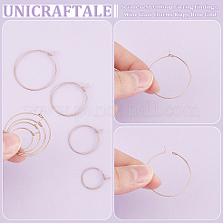 40Pcs 4 Style 316L Surgical Stainless Steel Hoop Earring Findings&nbsp;STAS-UN0053-40