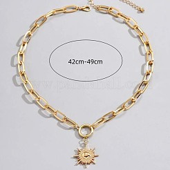 Sun Alloy Pendant Paperclip Chain Necklaces for Women&nbsp;FS-WG180B3-01