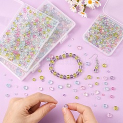 350Pcs 7 Colors Transparent Baking Paint Glass Beads&nbsp;DGLA-YW0001-45