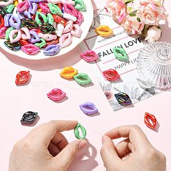 100Pcs UV Plating Opaque Acrylic Beads&nbsp;PACR-CJ0001-50