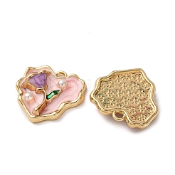 Alloy Enamel Flower Pendants&nbsp;ENAM-B028-41KCG-04