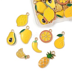 32Pcs 8 Styles Rack Plating Alloy Enamel Pendants&nbsp;ENAM-FP0002-90
