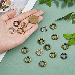 24Pcs 4 Colors Alloy Spring Gate Rings&nbsp;FIND-HS0001-26A