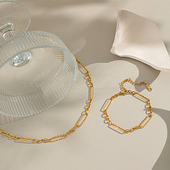Stainless Steel Link Chain Necklaces & Bracelets Sets for Women&nbsp;OI6048-3