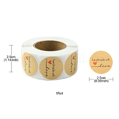 1 Inch Handmade with Love Sticker Rolls&nbsp;STIC-YW0001-03