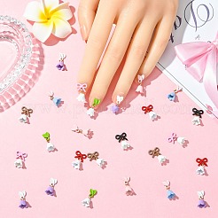 24Pcs 8 Colors Lily of the Valley Alloy Cabochons&nbsp;MRMJ-CJ0001-30
