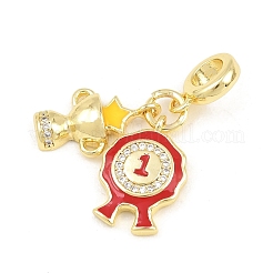 Brass Micro Pave Clear Cubic Zirconia Pendants&nbsp;CU-CBA9B5A-09G