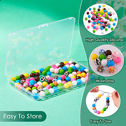 108Pcs 12 Style Round Food Grade Eco-Friendly Silicone Beads&nbsp;SIL-TA0001-75