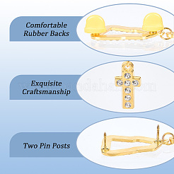 2Pcs 2 Styles Cross Alloy Enamel Hanging Chain Brooches&nbsp;JEWB-WH20001-09