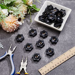 20Pcs PP Plastic & Brass Plum Blossom Handle Nut&nbsp;DIY-SP0007-12