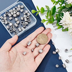 60Pcs 5 Style 201 Stainless Steel European Beads&nbsp;STAS-UN0048-51