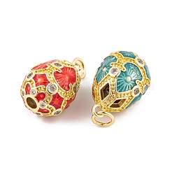 Brass Micro Pave Cubic Zirconia Pendants&nbsp;KK-E112-08G