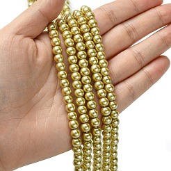 Eco-Friendly Dyed Glass Pearl Beads Strands&nbsp;HY-A008-6mm-RB110