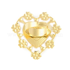Heart 304 Stainless Steel Adjustable Rings for Women&nbsp;RJEW-H234-03G