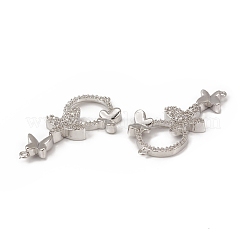 Brass Micro Pave Clear Cubic Zirconia Connector Charms&nbsp;KK-E068-VB072