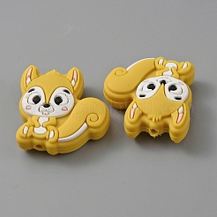 Squirrel Food Grade Eco-Friendly Silicone Beads&nbsp;SIL-WH0012-030H