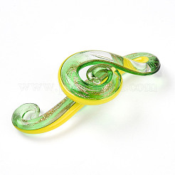 Handmade Gold Sand Lampwork Big Pendants&nbsp;LAMP-T023-08D
