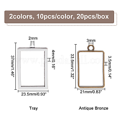 Rack Plating Alloy Photo Locket Pendants&nbsp;PALLOY-OC0001-59