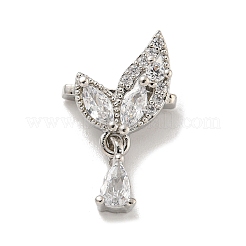Butterfly Shape Brass Clear Cubic Spacer Bars&nbsp;KK-L075-010P
