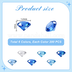 1200Pcs 6 Colors Cubic Zirconia Cabochons&nbsp;ZIRC-PH0001-56