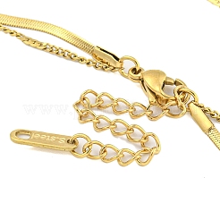 Ion Plating(IP) 304 Stainless Steel Double Layer Necklaces&nbsp;NJEW-S426-05G
