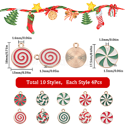 40Pcs 10 Style Christmas Themed Alloy Enamel Pendants&nbsp;ENAM-SC0003-74