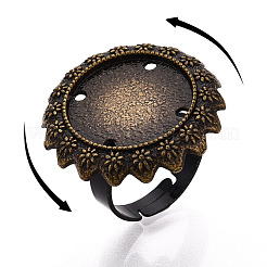 Adjustable Alloy & Iron Bezel Cup Ring Base with Rotatable Tray&nbsp;MAK-T012-13AB