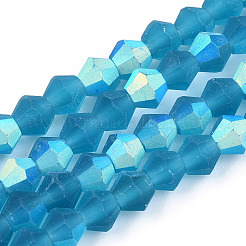 Imitate Austrian Crystal Bicone Frosted Glass Beads Strands&nbsp;EGLA-A039-T6mm-MB-M