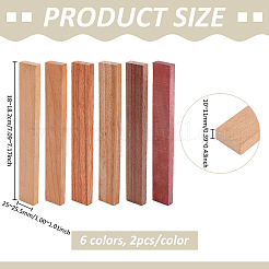 12Pcs 6 Colors Wood Board&nbsp;DIY-BC0017-36