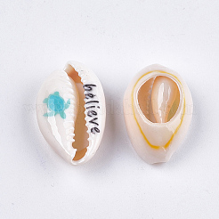 Printed Cowrie Shell Beads&nbsp;LS-SHEL-S276-10A