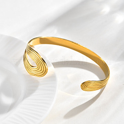 304 Stainless Steel Cuff Bangles for Women&nbsp;WG75FE2-01