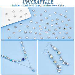 5-Petal Flower Smooth Surface 304 Stainless Steel Bead Caps&nbsp;STAS-UN0042-48