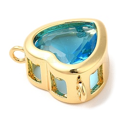 Real 18K Gold Plated Brass Heart Charms&nbsp;KK-D027-18G