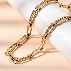304 Stainless Steel Paperclip Chains Bracelet & Necklace Jewelry Sets&nbsp;SJEW-L199-15G