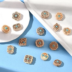 15Pcs 15 Styles Poplar Wood Beads&nbsp;WOOD-YW0001-80
