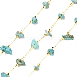 Handmade Synthetic Turquoise Beaded Chains&nbsp;CHC-I026-D-01G