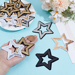25Pcs 5 Styles Polyester & Plastic Embroider Thread Iron on/Sew On Patches&nbsp;PATC-HY0001-80