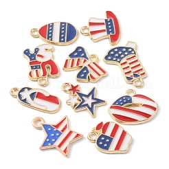 20Pcs 10 Styles American Flag Style Alloy Enamel Charms&nbsp;ENAM-YW0002-41