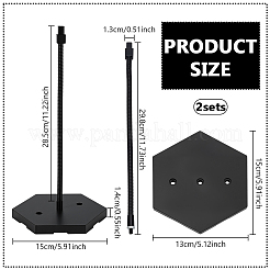 Adjustable Plastic Assembled Action Figure Display Holders with Hexagon Bases&nbsp;DIY-WH0043-157A