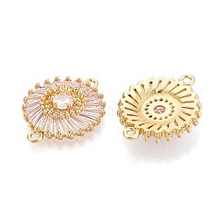 Brass Pave Clear Cubic Zirconia Connector Charms&nbsp;KK-N284-22G