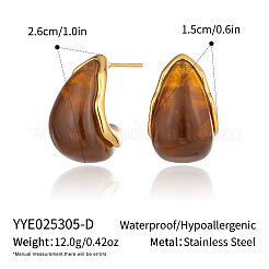 304 Stainless Steel Teardrop Stud Earrings&nbsp;LS-GM6484-4