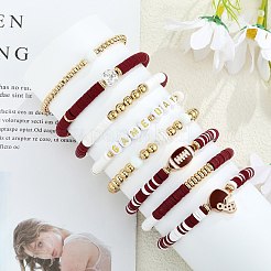 1 Set Handmade Polymer Clay Heishi Beads Stretch Bracelets Set&nbsp;BJEW-SZ0002-67B-02