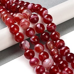 Natural Striped Agate/Banded Agate Beads Strands&nbsp;G-Z060-A01-C19