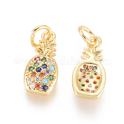 Brass Micro Pave Cubic Zirconia Pendants&nbsp;ZIRC-L093-27G
