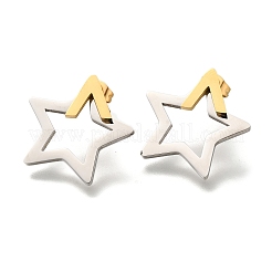 Ion Plating(IP) 304 Stainless Steel Hollow Star Stud Earrings&nbsp;EJEW-C118-06D