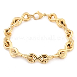 304 Stainless Steel Infinity Link Chain Bracelets for Women Men&nbsp;BJEW-F488-53B-G