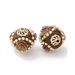 Handmade Resin Indonesia Round Beads&nbsp;IPDL-P005-17KCG-01